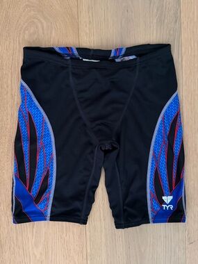 TYR Boys Black, Blue & Red Jammer Swim Trunks